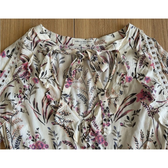 Spell & The Gypsy Collective Maisie Tiered Floral Playdress XS Romantic Feminine - Picture 4 of 11